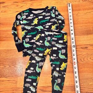 Carters Toddler Boys 2T Dinosaur Pajamas Long Sleeve Pants Set Navy Roar Dino PJ